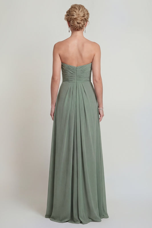 Dusty Sage Sweetheart Long A Line Mother of the Bride Dress