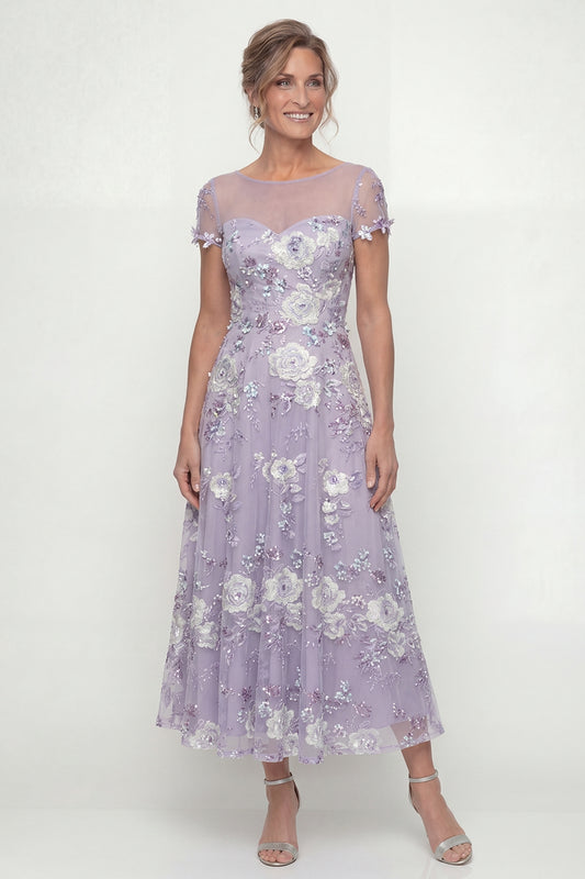 Dusty Purple Maxi Floral A Line Mother of the Bride Dress