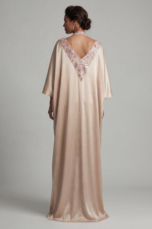 Sparkly Champagne Sequin Long Sheath Halter Mother of the Bride Dress with Slit