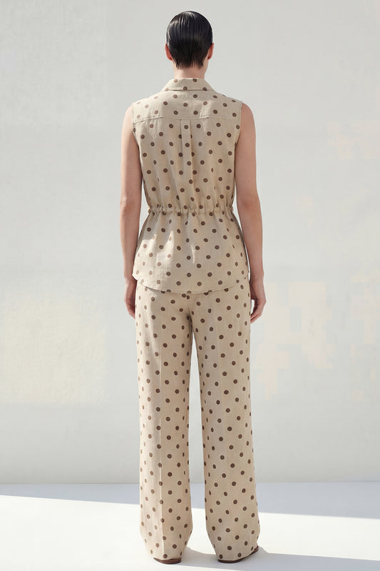Polka Dots Khaki 2 Piece Single Breasted Business Suits