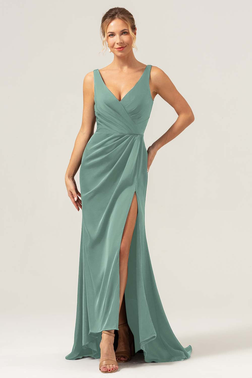 ZAPAKASA Women Agave Corset Long Bridesmaid Dress Spaghetti Straps Lace-Up Back Wedding Party Dress ZAPAKASA Women Agave Corset Long Bridesmaid Dress Spaghetti Straps Lace-Up Back Wedding Party Dress
