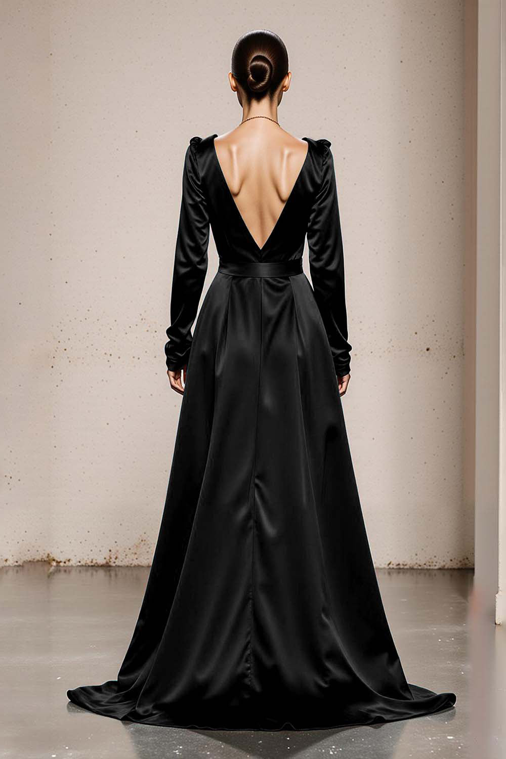 Peacock Green V-Neck Satin A Line Long Formal Dress with Sleeves Peacock Green V-Neck Satin A Line Long Formal Dress with Sleeves
