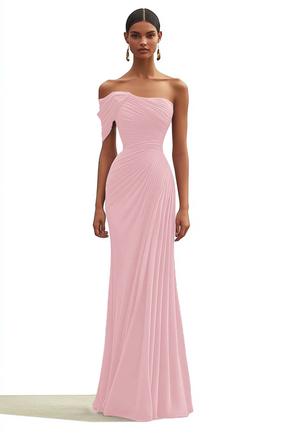 Mermaid Dark Green One Shoulder Pleated Long Formal Dress Mermaid Dark Green One Shoulder Pleated Long Formal Dress