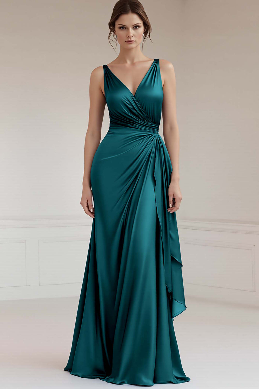 peacock dress formal Strapless Navy Chiffon Peacock Style Formal Evening Dress Size 4 / Navy