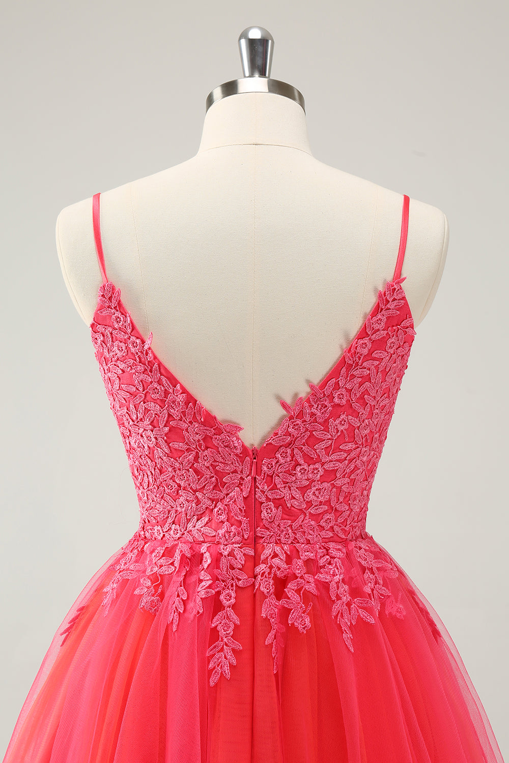 Cute Hot Pink A Line Spaghetti Straps Short Homecoming Dress with Appliques Cute Hot Pink A Line Spaghetti Straps Short Homecoming Dress with Appliques
