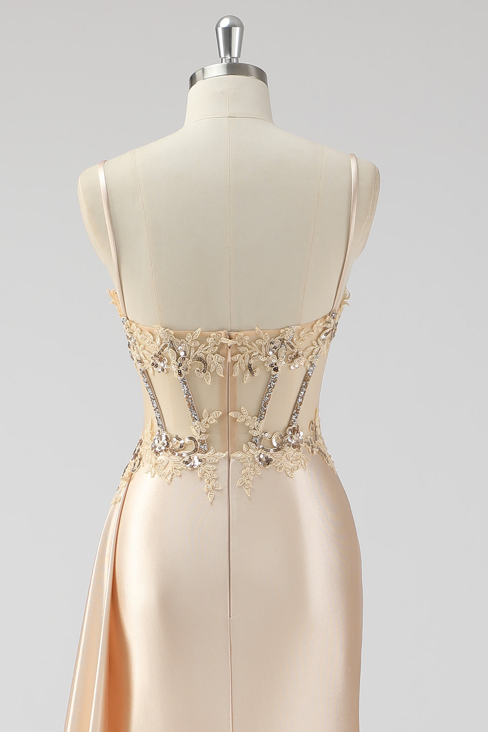 Green Mermaid Pleated Sheer Lace Long Corset Satin Prom Dress with Slit Green Mermaid Pleated Sheer Lace Long Corset Satin Prom Dress with Slit