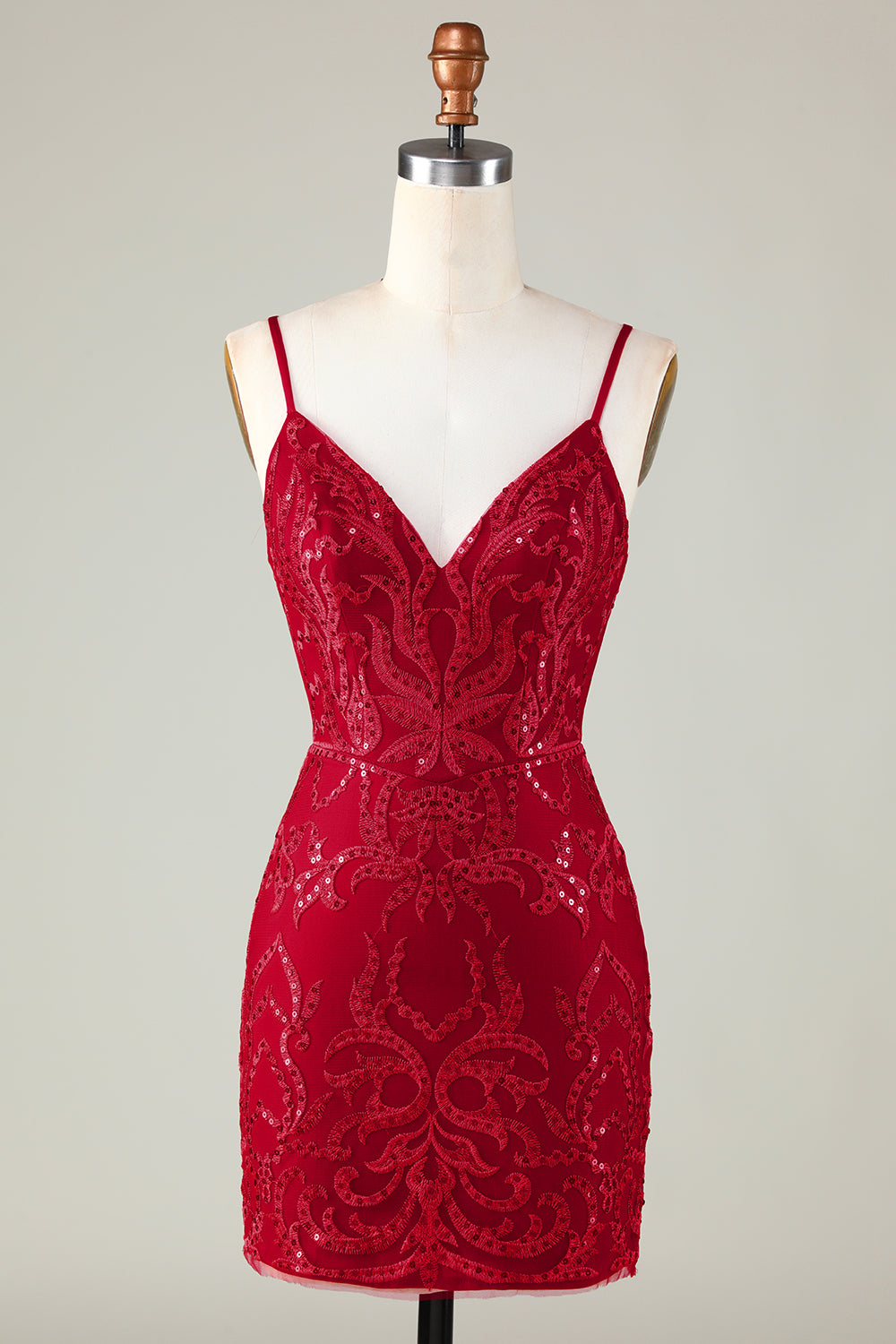 Zapakasa Women Sparkly Dark Red Sequins Spaghetti Straps Tight Short Homecoming Dress Zapakasa Women Sparkly Dark Red Sequins Spaghetti Straps Tight Short Homecoming Dress