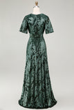 V-Neck Dark Green Mother of Bride Dress with Slit V-Neck Dark Green Mother of Bride Dress with Slit