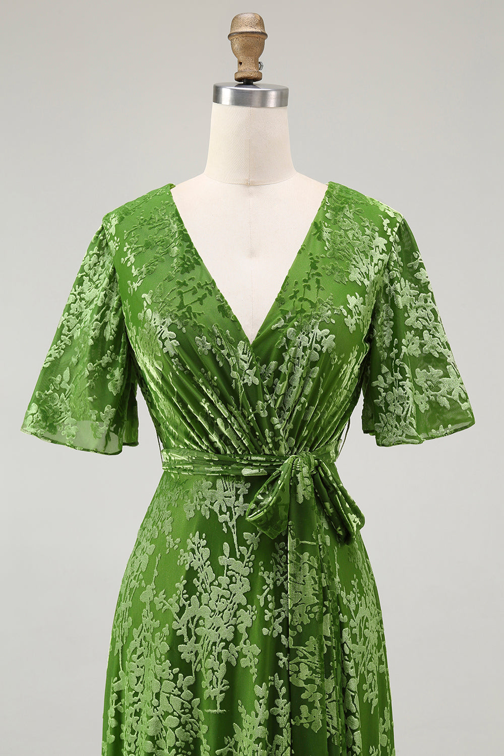 V-Neck Dark Green Mother of Bride Dress with Slit V-Neck Dark Green Mother of Bride Dress with Slit