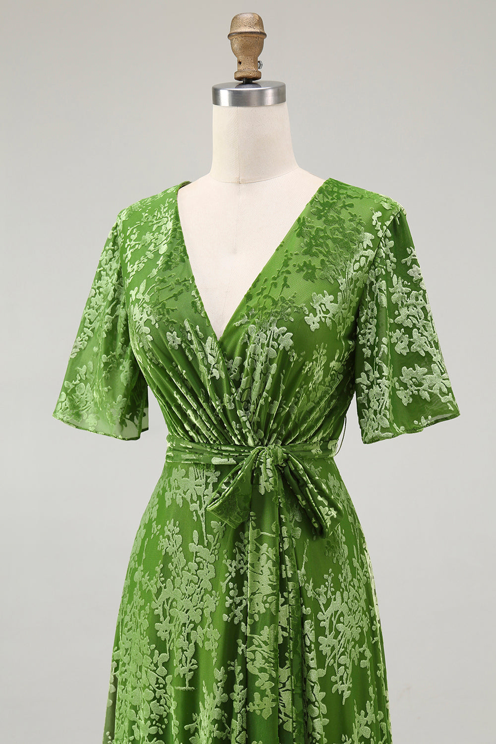 V-Neck Dark Green Mother of Bride Dress with Slit V-Neck Dark Green Mother of Bride Dress with Slit