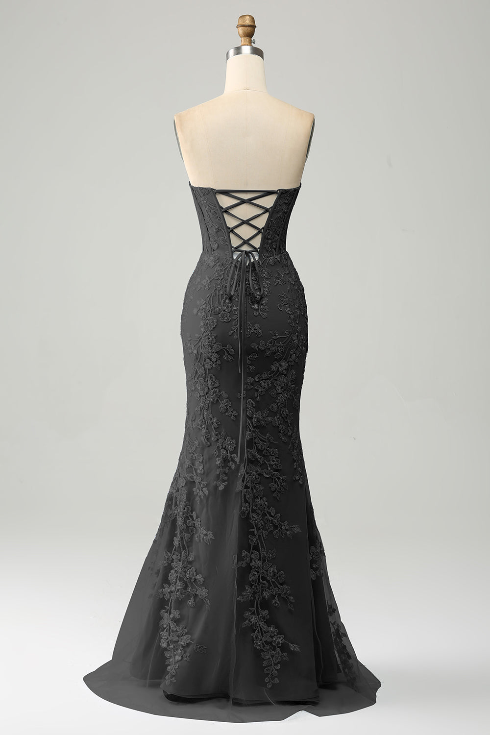 Light Blue Mermaid Sweetheart Corset Appliques Prom Dress With Side Slit Light Blue Mermaid Sweetheart Corset Appliques Prom Dress With Side Slit