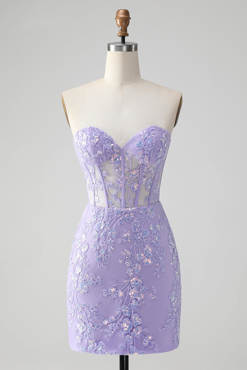Zapakasa Women Lilac Corset Sequins Short Bodycon Homecoming Dress with Lace-up Back Sweetheart Embroidery Cocktail Dress Zapakasa Women Lilac Corset Sequins Short Bodycon Homecoming Dress with Lace-up Back Sweetheart Embroidery Cocktail Dress