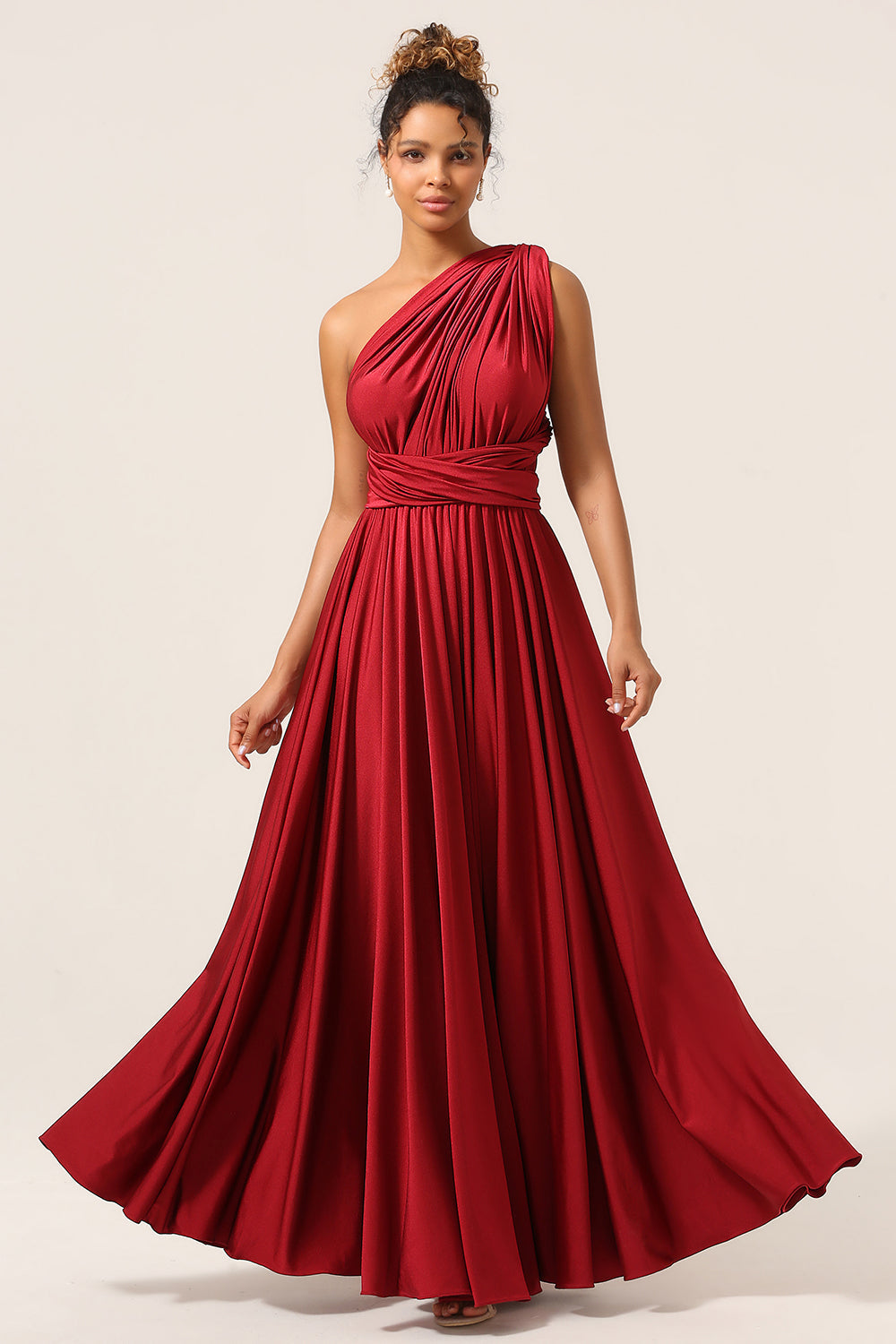 Zapakasa Women Burgundy Long Bridesmaid Dress A-Line Halter Wedding Party Dress Zapakasa Women Burgundy Long Bridesmaid Dress A-Line Halter Wedding Party Dress