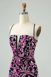 Sparkly Fuchsia Bodycon Spaghetti Straps Sequins Short Homecoming Dress Sparkly Fuchsia Bodycon Spaghetti Straps Sequins Short Homecoming Dress