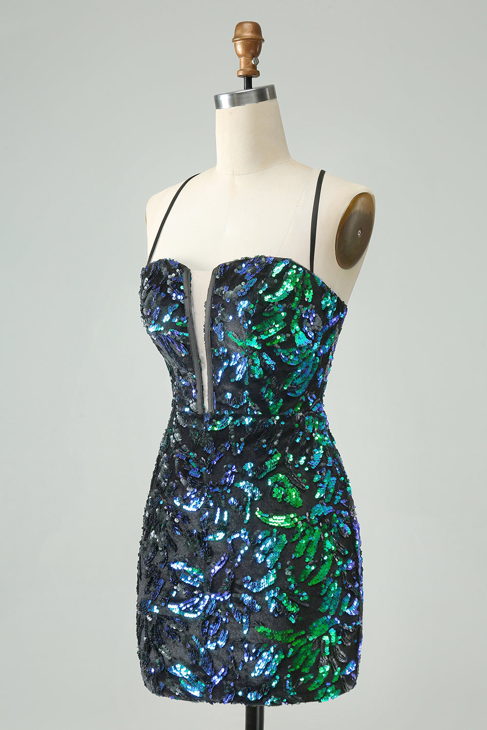 Sparkly Fuchsia Bodycon Spaghetti Straps Sequins Short Homecoming Dress Sparkly Fuchsia Bodycon Spaghetti Straps Sequins Short Homecoming Dress