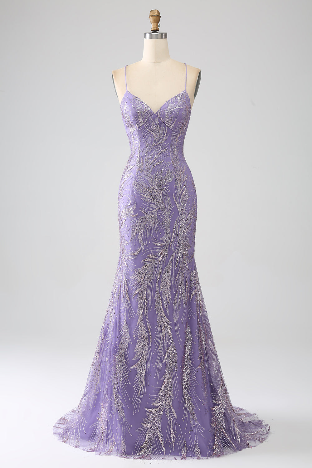 Zapakasa Women Sparkly Lilac Long Prom Dress Mermaid Lace-Up Back Evening Dress Zapakasa Women Sparkly Lilac Long Prom Dress Mermaid Lace-Up Back Evening Dress
