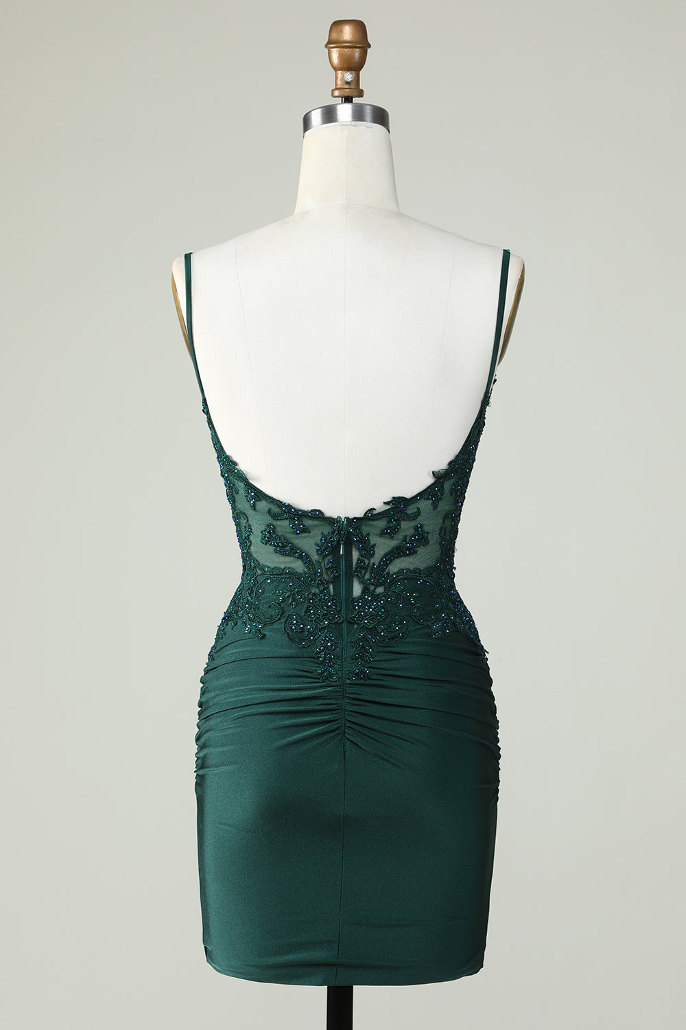 Spaghetti Straps Dark Green Corset Party Dress with Beading Spaghetti Straps Dark Green Corset Party Dress with Beading