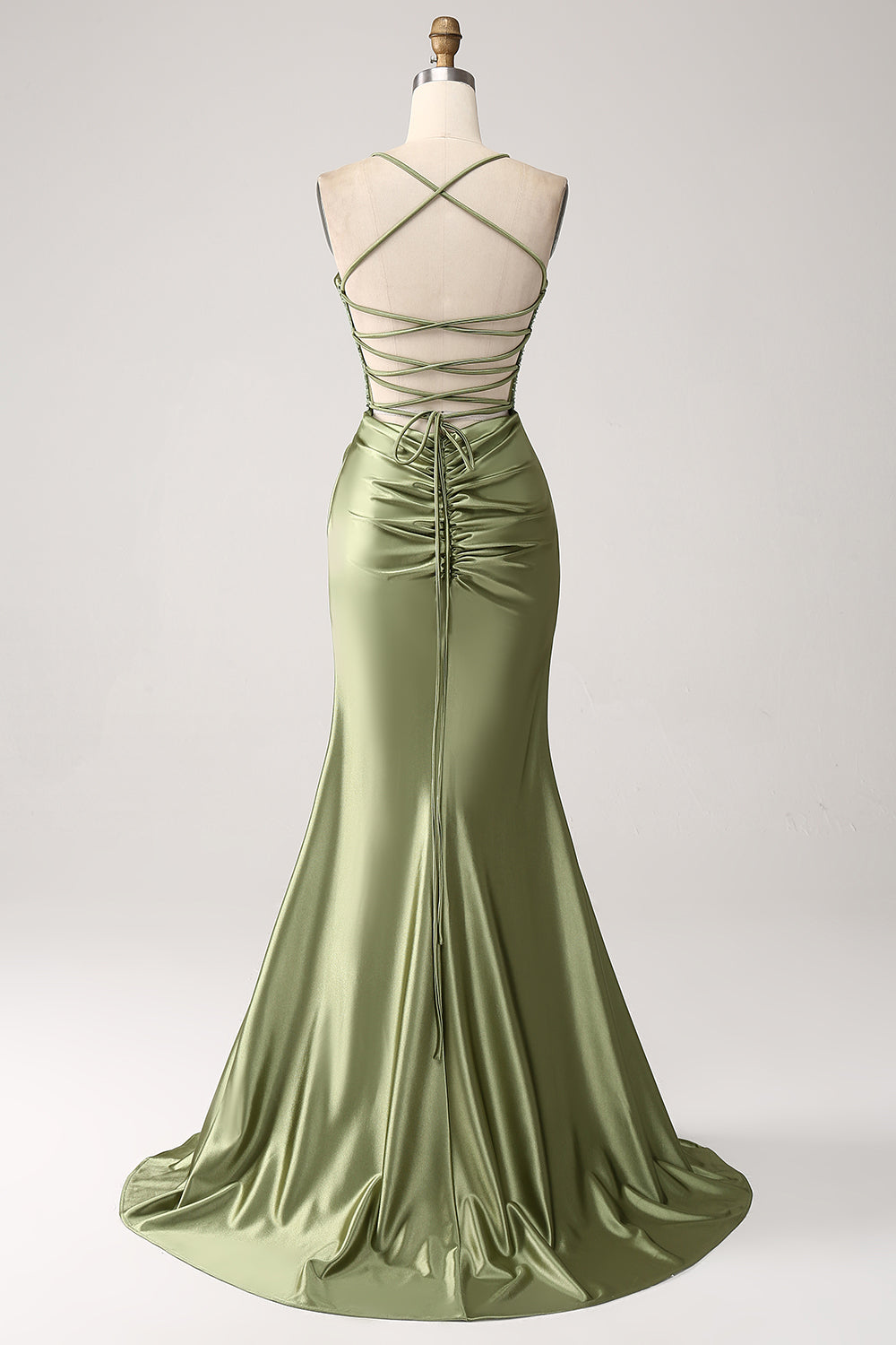 Army Green Mermaid Cowl Neckline Sequin Long Prom Dress With Slit Army Green Mermaid Cowl Neckline Sequin Long Prom Dress With Slit
