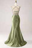 Army Green Mermaid Cowl Neckline Sequin Long Prom Dress With Slit Army Green Mermaid Cowl Neckline Sequin Long Prom Dress With Slit