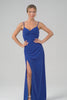 Sparkly Dark Blue Mermaid Twist Front Bridesmaid Dress with Slit Sparkly Dark Blue Mermaid Twist Front Bridesmaid Dress with Slit