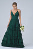 Dark Green A Line Spaghetti Straps Tiered Prom Dress with Pleated Dark Green A Line Spaghetti Straps Tiered Prom Dress with Pleated