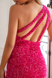 Fuchsia Sequin Long Prom Dress with Slit Fuchsia Sequin Long Prom Dress with Slit