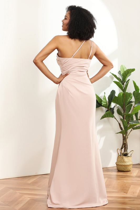 Blush Satin Bridesmaid Dress