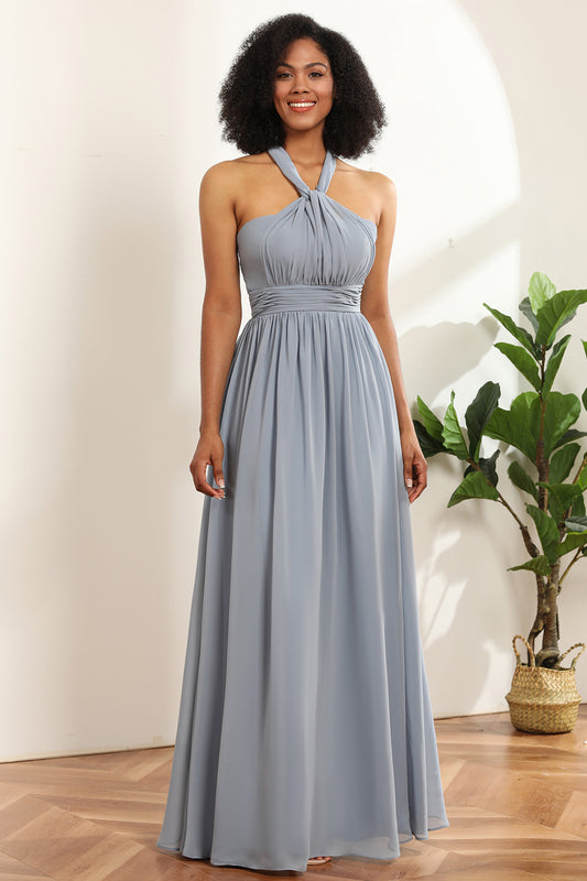 Grey Blue Convertible Bridesmaid Dresses