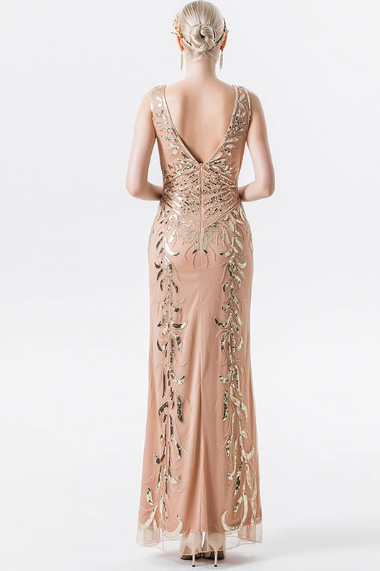 Sparkly Sequins Champagne Beaded Mother of the Bride Dress