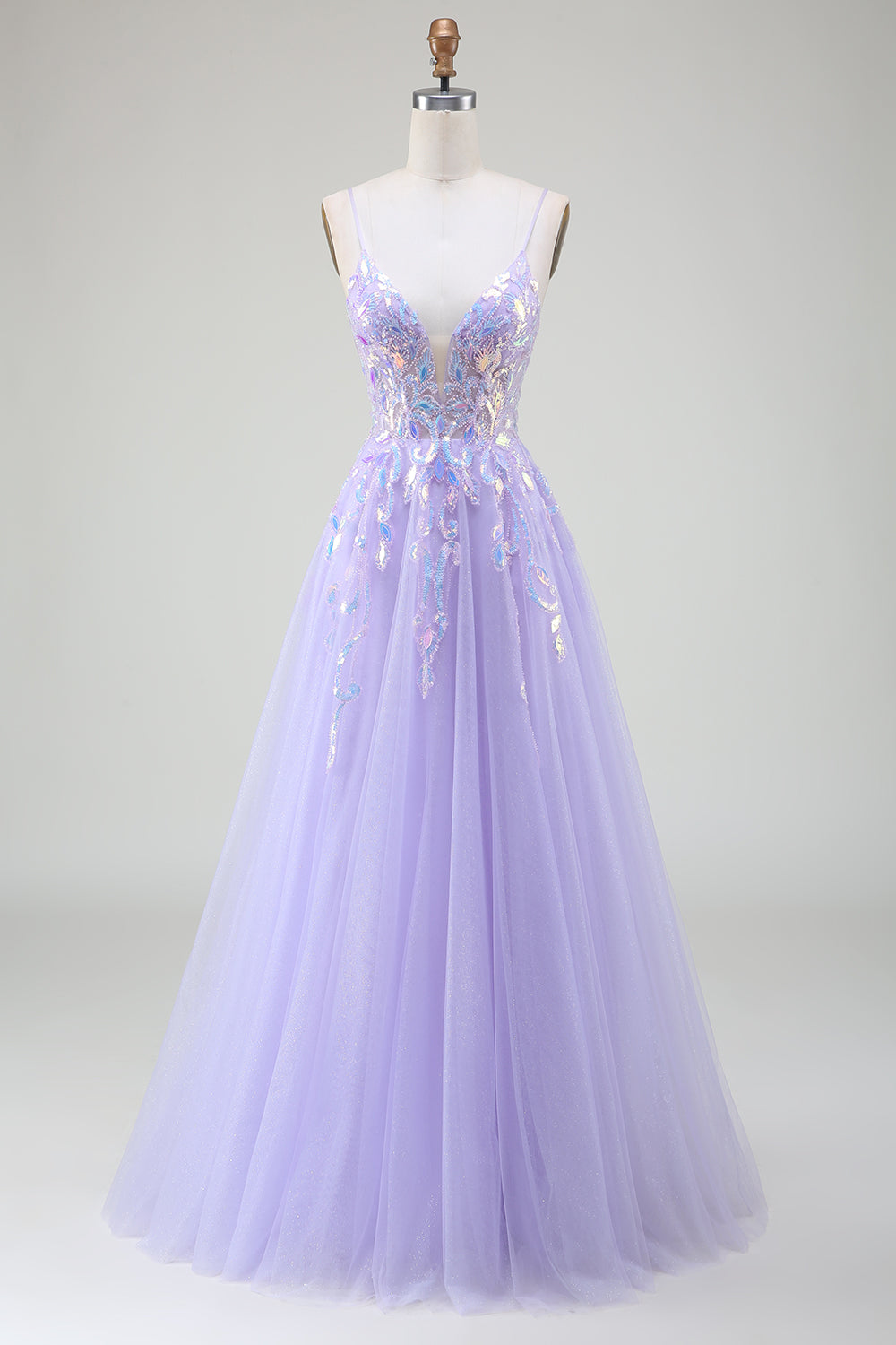 Zapakasa Women Purple Prom Dress with Sequins A-Line Spaghetti Straps Party Dress Zapakasa Women Purple Prom Dress with Sequins A-Line Spaghetti Straps Party Dress