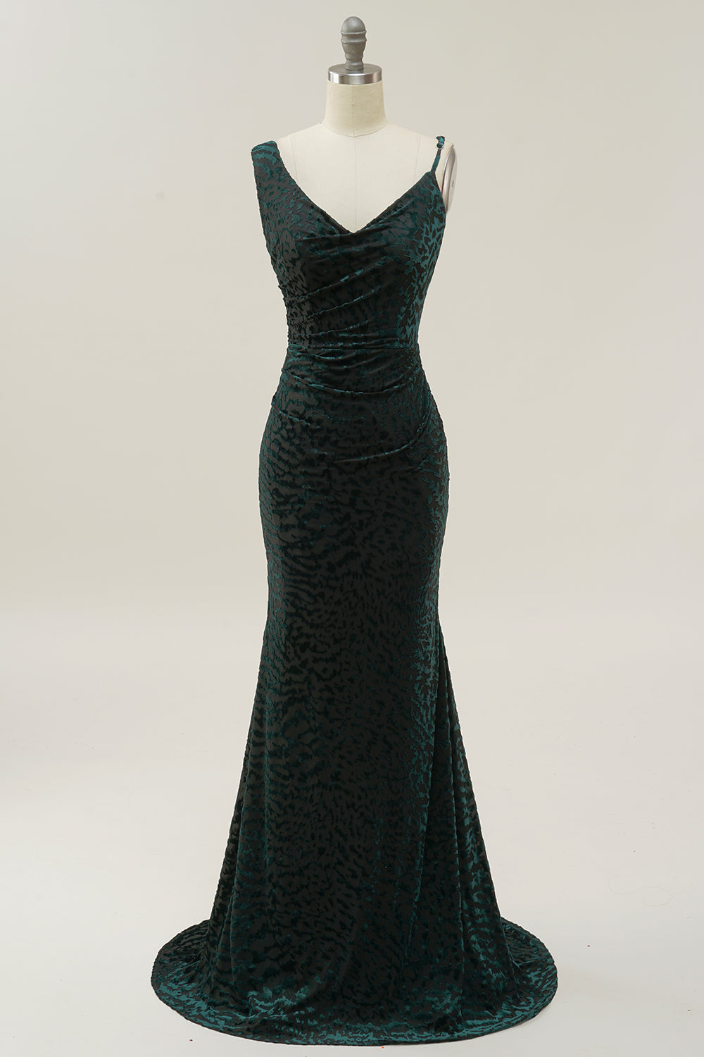 Zapaka Women Green Velvet Long Prom Dress Mermaid V Neck Formal Dress with Open Back, Dark Green / UK18 Zapaka Women Green Velvet Long Prom Dress Mermaid V Neck Formal Dress with Open Back, Dark Green / UK18