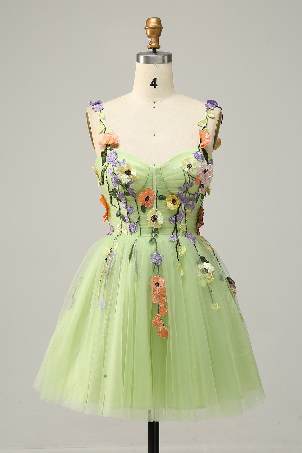 Zapakasa Women Green Short Graduation Dress Flower Tulle Sweetheart Homecoming Dress Zapakasa Women Green Short Graduation Dress Flower Tulle Sweetheart Homecoming Dress