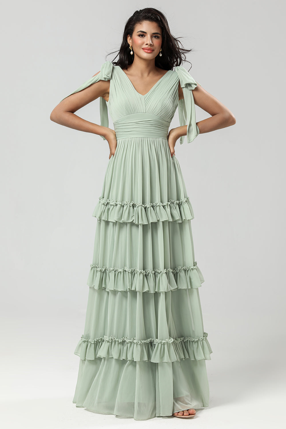 Zapaka Women Green Bridesmaid Dress with Pleated A Line Chiffon Sleeveless Wedding Party Dress, Chiffon Color / US14 Zapaka Women Green Bridesmaid Dress with Pleated A Line Chiffon Sleeveless Wedding Party Dress, Chiffon Color / US14
