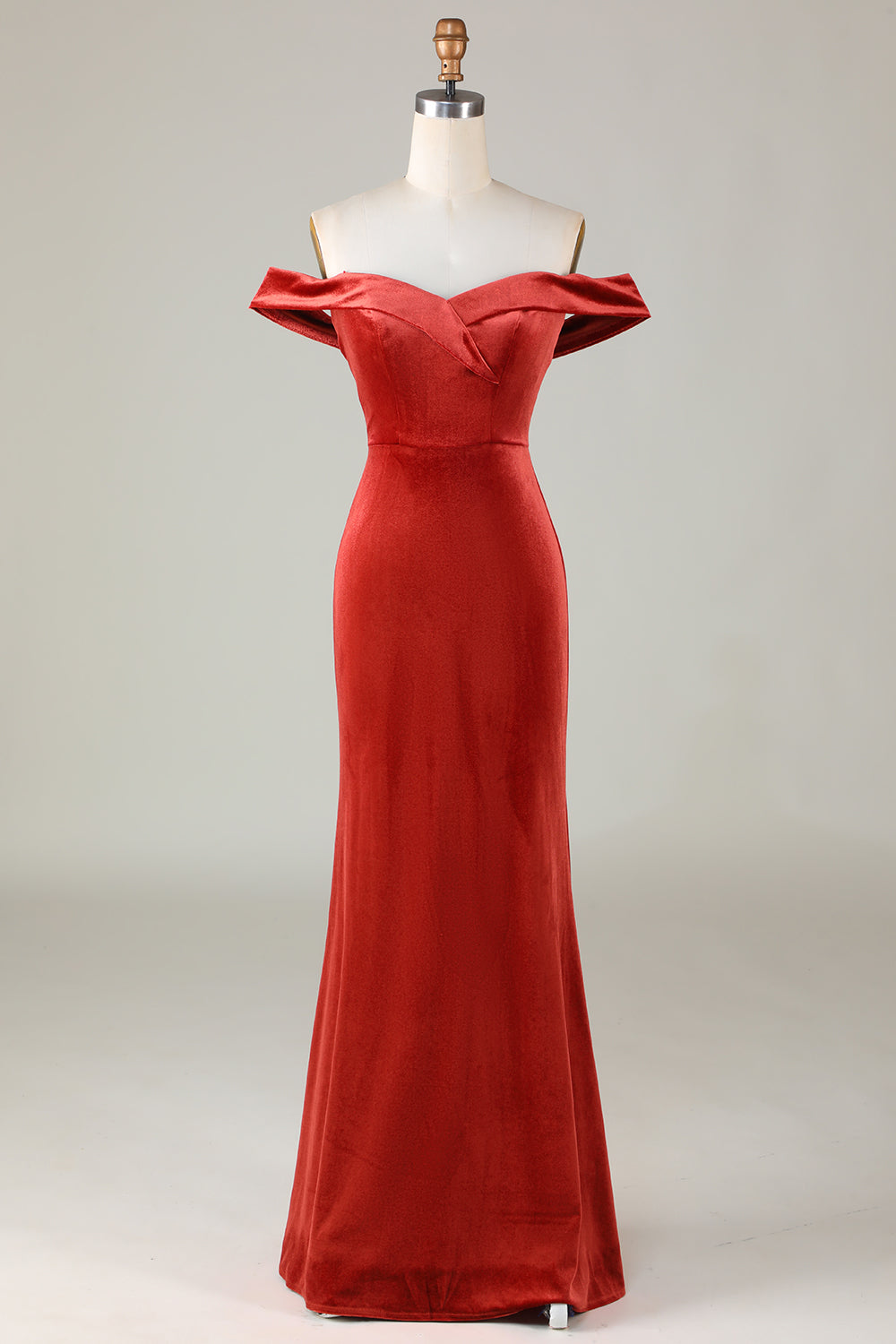 ZAPAKA Women Velvet Terracotta Bridesmaid Dress Mermaid Off The Shoulder Wedding Guest Dress ZAPAKA Women Velvet Terracotta Bridesmaid Dress Mermaid Off The Shoulder Wedding Guest Dress