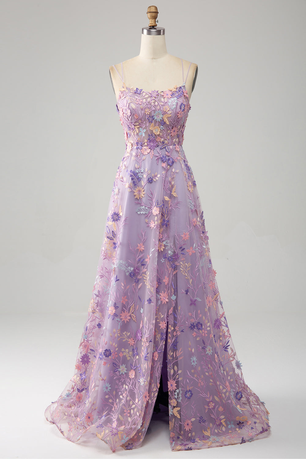 Zapakasa Women Mauve A-Line Spaghetti Straps Long Prom Dress with Appliques Zapakasa Women Mauve A-Line Spaghetti Straps Long Prom Dress with Appliques