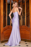 Stylish Mermaid Sweetheart Lilac Corset Prom Dress with Lace Appliques Stylish Mermaid Sweetheart Lilac Corset Prom Dress with Lace Appliques