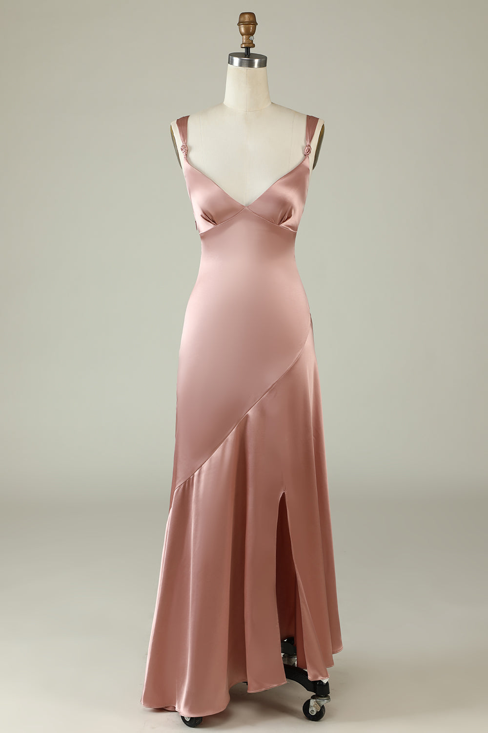 Zapakasa Women Blush Asymmetrical Bridesmaid Dress with Slit Straps Wedding Guest Dress Zapakasa Women Blush Asymmetrical Bridesmaid Dress with Slit Straps Wedding Guest Dress