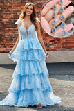 Tiered Tulle Sweetheart Bow Tie Straps Sequin Prom Dress with Accessory Tiered Tulle Sweetheart Bow Tie Straps Sequin Prom Dress with Accessory