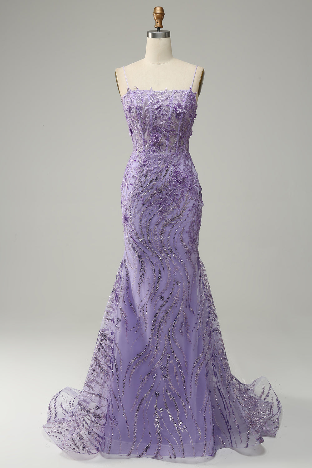 Zapakasa Women Long A-Line Spaghetti Straps Beaded Purple Mermaid Prom Dress Zapakasa Women Long A-Line Spaghetti Straps Beaded Purple Mermaid Prom Dress