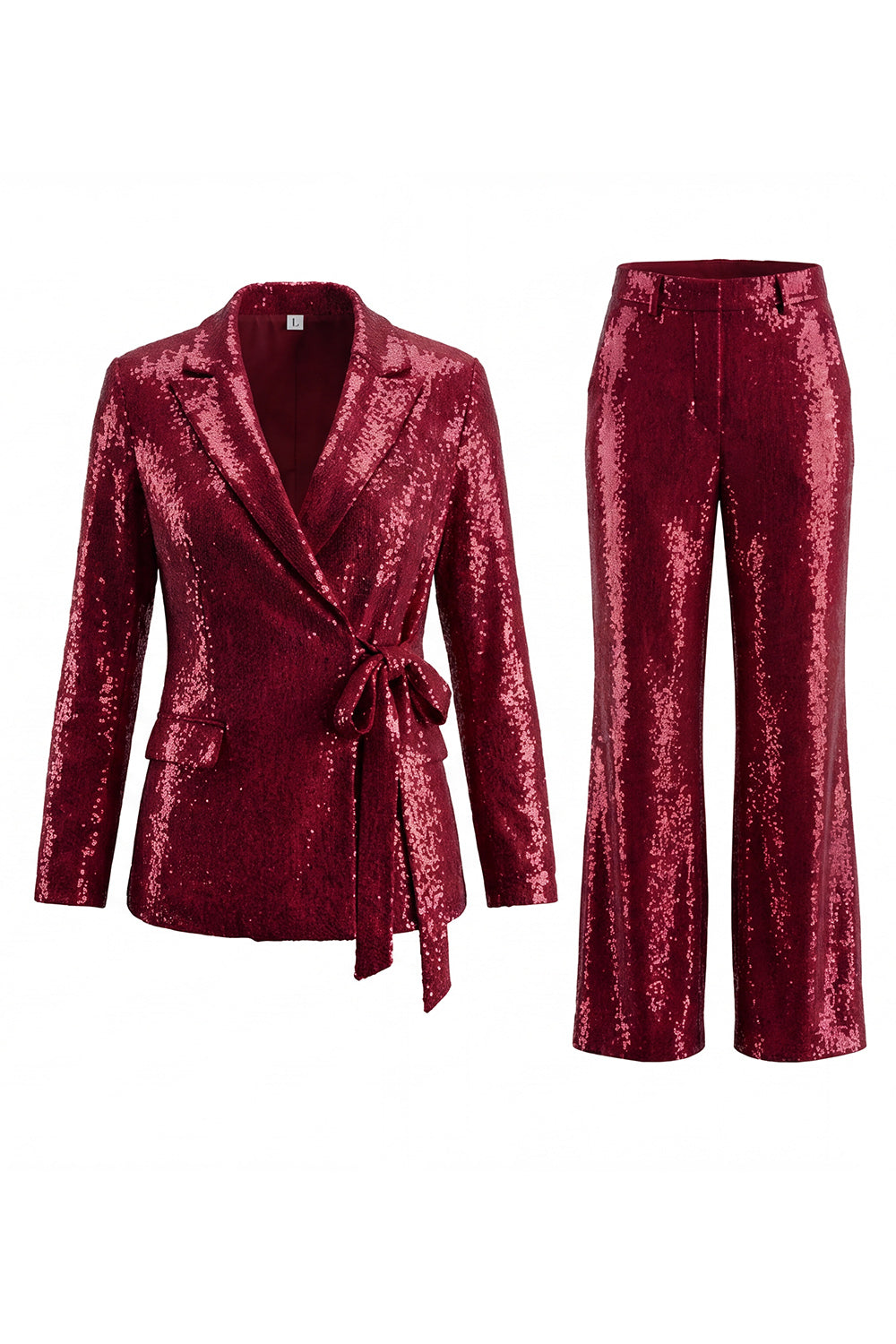 Sparkly Silver 2 Piece Sequins Notched Lapel Women Prom Suits