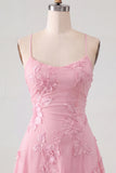 Blue A-Line Spaghetti Straps Floral Short Homecoming Dress