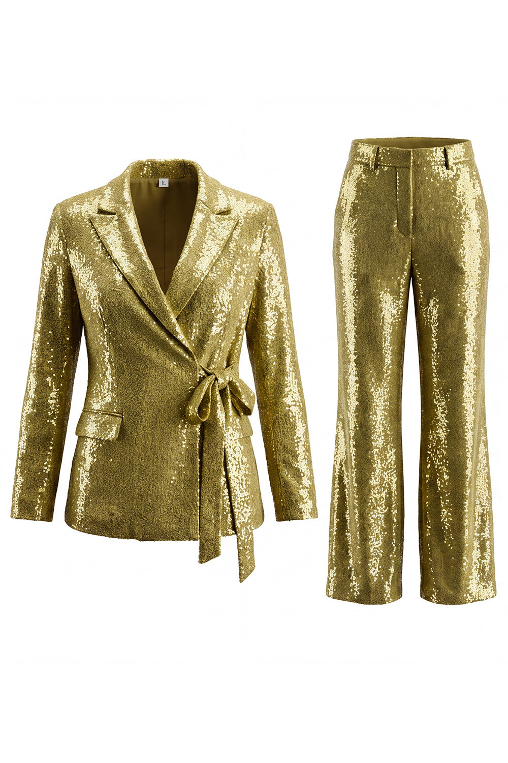 Sparkly Silver 2 Piece Sequins Notched Lapel Women Prom Suits