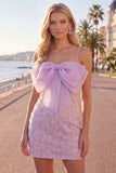 Sparkly Pink Floral Tight Short Spaghetti Straps Homecoming Dress with Pearls