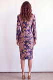Green Flower Midi 2 Piece Peak Lapel Single Breasted Women Suits