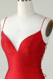 Sparkly Dark Red Sequins Tight Short Homecoming Dress