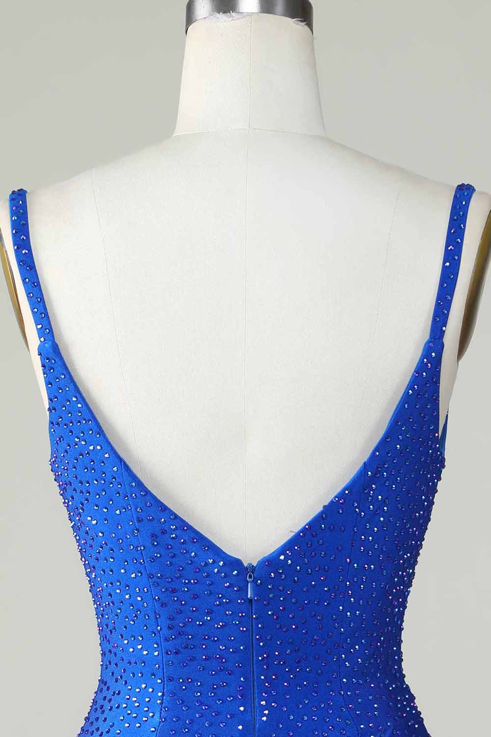 Sparkly Royal Blue Beaded Bodycon Short Homecoming Dress