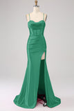 Royal Blue Spaghetti Straps Mermaid Prom Dress