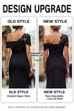 Black Appliqued Sheath One Shoulder Long Mother of the Bride Dress