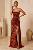 Dark Green Corset Velvet Floral Long Wedding Guest Dress with Side Cape