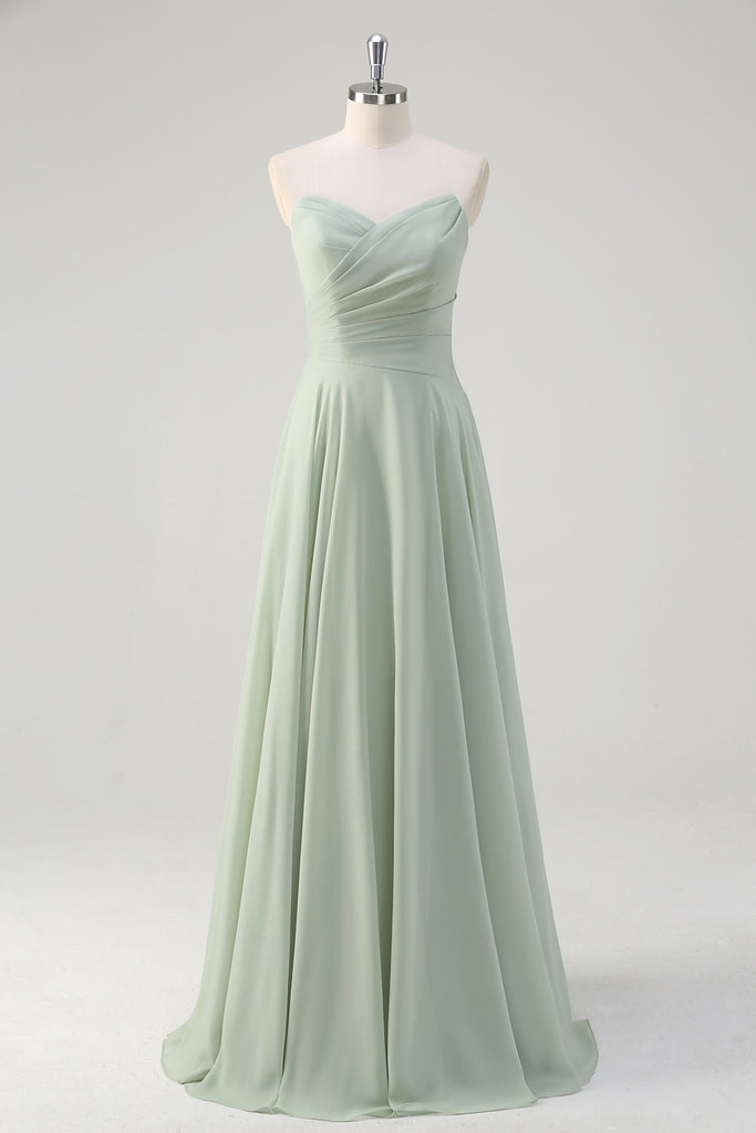 Cami Strap Corset Sheath Satin Ruched Bridesmaid Dress in Matcha main image 1